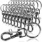 com-four® 20x Mosquetones con Llavero - Mosquetones con articulación giratoria para llaveros - 55 mm (20 Piezas Negro)