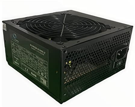 Outlet - Fuente de alimentación para videojuegos (600 W, SATA, MOLEX, ATX 12 V, ventilador de 12 cm), color negro