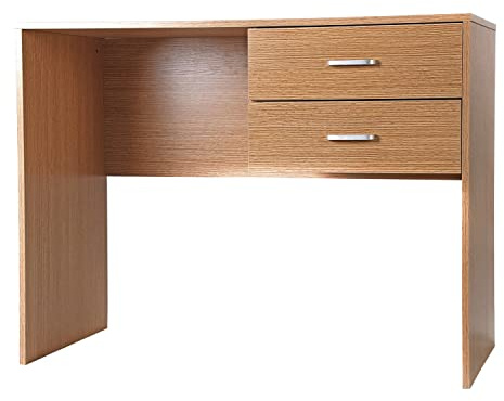 Brigros WeHome - Scrivania a 2 Cassetti in Legno Melaminico, Scrivania Ufficio, Scrivania Per Computer, Arrademento Casa, Studio, Porta Pc, Salvaspazio (Rovere Chiaro, (LxAxP) 100x76x50)