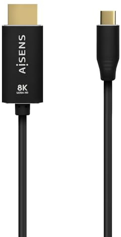 AISENS - A109-0711 - Cavo convertitore in alluminio USB-C a HDMI 2.1 8K@60Hz, USB-C/M-HDMI/M, nero, 1.0M