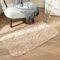 OMERAI Wohnzimmer Beige Teppich Shaggy Waschbar Batik Carpet Flauschig Hochflor Schlafzimmer Antirutsch (Beige, 60x110cm)