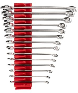 TEKTON Combination Wrench Set with Modular Organizers, 14-Piece (6-19 mm) | WCB95201
