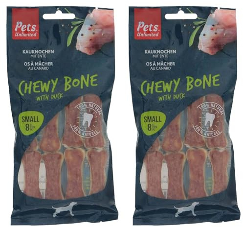 Pets Unlimited Kauknochen Ente klein (Packung mit 2)
