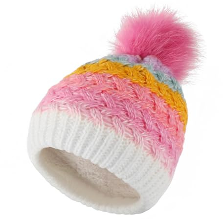 Générique Enfant Bonnet Écharpe Et Gants Ensemble En Tricot Thermique Tricoté Tour De Cou Chaud Gant Set Sous Casque Fille Beige Hiver Accessoires 3 Pièces Pour Garçon (Rose vif,Taille unique)