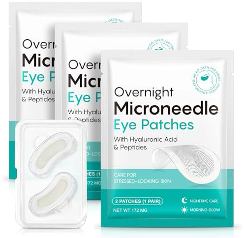 Almohadillas para los ojos Hyaluron Microneedling - Intensivamente hidratantes y reafirmantes para una mirada fresca, parches de microneedling para mejorar las líneas finas, almohadillas para los ojos