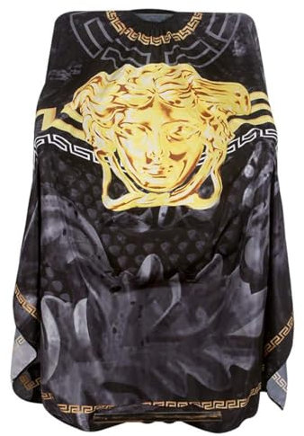 Mode Erwachsene Friseurumhang Barber Cape Salon Friseur Bedarf Frisier Professionelle Haar Schneide Umhang Tuch Barbier Cape Kleid Kittel Wasserdicht Herren Schneiden Färben Werkzeug Zubehör,Schwarz