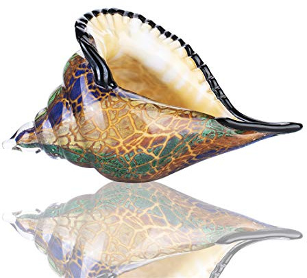 QFkris Caracola de Cristal, Figura de Vidrio soplado a Mano, pisapapeles de Cristal, decoración del hogar, Estatua Coleccionable