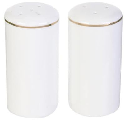 Lot Salière & Poivrière Design Liseré 8cm Blanc