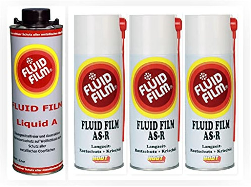Hodt Set Perma Film Transparent 1 Liter, 3 x Fluid Film AS-R 400 ml, Fluid Film Liquid A Normdose 1 Liter