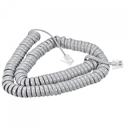 sourcing map Téléphone Combiné Corde 4P4C 9.84 Pieds Bobiné Téléphone Fixe Téléphone Combiné Câble pour Domicile ou Bureau Gris 2 Paquet