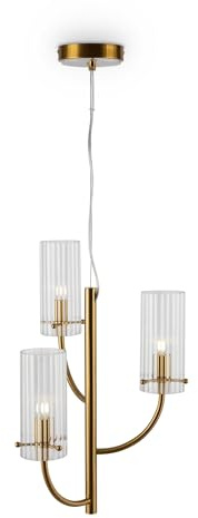 Lampada da soffitto Neoclassico moderno Art Déco, Arco in metallo ottone, IP 20, AC 220-240, G9, 3 lampadine (non incl.), 40W, per soggiorno, cucina, camera da letto, sala da pranzo, ufficio;