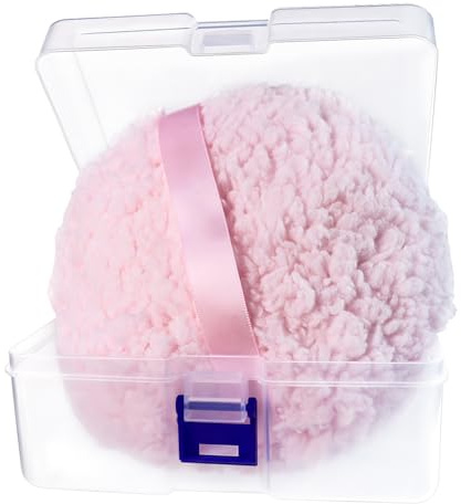 Powder Puff, 6” X 3” Body Powder Puff, Oversize Dust Puffs for Women, Soft and Comfortable Body Powder Puff and Container