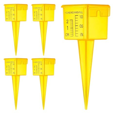 Outdoor Rain Meter, Rain Meter - Translucent Yellow Water Supply Meter - Portable Garden Tool Sprinkler Gauge, Wide Mouth for Outdoor Water Measuring Outdoor Rain Meter, Lawn Water Meter, Outdoor Rain