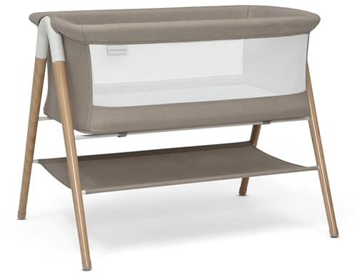 Delta Children Bondi Beechwood By The Bed Bassinet with PureAir Breathable Mesh Sheet and FSC-Certified Wood, Tan