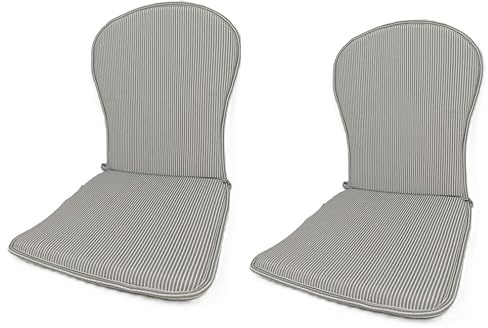 MR. COJIN Pack-2 Unidades COJIN Silla Jardin Respaldo MONOBLOC (Rayas Gris)