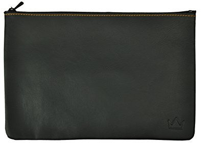 Lederprinz® | Banktasche mit Reißverschluss A5 Leder | Handarbeit - Made in Germany | 3 Jahre erweiterte Garantie | Nappa Leder | Elegante Geldscheintasche, Bankmappe, Geldtasche, Geldmappe