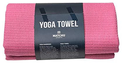 MATCHU - Yoga-Handtuch - Fitness-Handtuch - Anti-Rutsch - Schnell trocknend - Passt auf Fast Jede Yogamatte - Yoga-Handtuch - 183x61cm (Rosa)