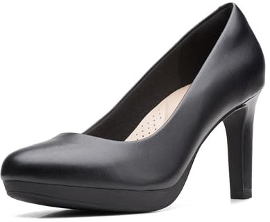 Clarks Women's Ambyr Joy Pump, Black Leather, 4 UK