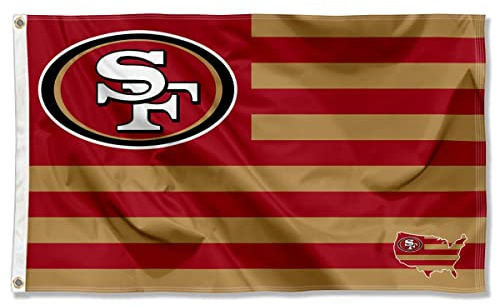 San Francisco 49ers USA American Nation Stripes 3x5 Grommet Flag