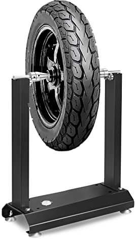 NAIZY Soporte de Equilibrio para Motocicleta, Equilibrador cónico Ajustable, Equilibrador de Neumáticos, Soporte de Ajuste de Ruedas 40.5x22x51cm, Equilibrador de Llanta de Motocicleta, Negro