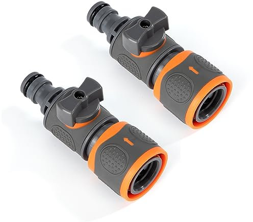 Conectores de Manguera de Jardín, 2 Piezas Válvula Reguladora, Manguera de Agua de Acoplamiento Rápido Adaptador de Grifo Juego Riego por Goteo para Jardin Exterior, Agricultura