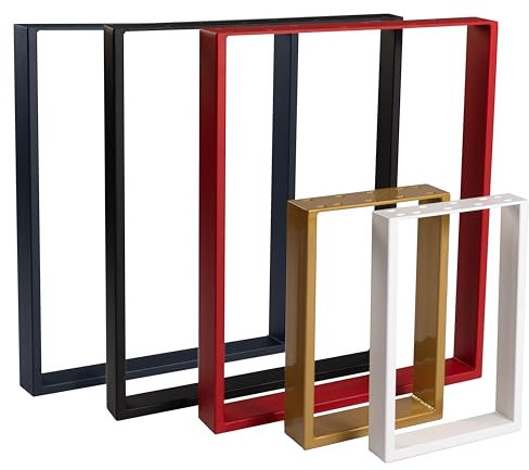 Strong&Style Tischbeine Tischkufen Möbelfüße Tischgestell 1 Stück U Form Metall Pulverbeschichtet Esstisch Schreibtisch Couchtisch Innen Außen Höhe 43 cm Breite 30 cm Profil 80 x 20 mm Schwarz
