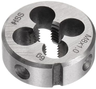 QUARKZMAN Filières à Fileter Rondes, Filetage Métrique M8 x 1 (Droite), Acier Rapide (HSS) Outil de Réparation de Filière de Coupe de Vis