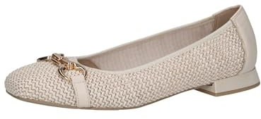 CAPRICE Damen Ballerinas Bast Elegant, Weiß (Offwhite Comb), 37 EU