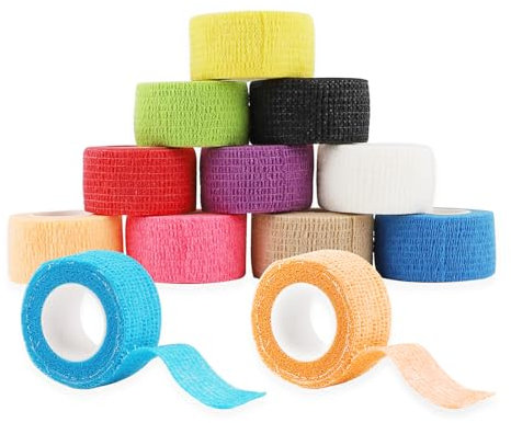 20 Stk Selbstklebender Verband 2,5cmx4,5m Selbsthaftende Bandage Elastische Binde Verbände Mullbinden Selbsthaftend Fixierbinde Bandagen Atmungsaktives Klebeverband für Sport,Finger,Füße,Pet,10 Farben