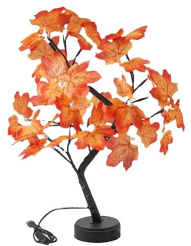 Érable lumineux de 45,7 cm avec interrupteur tactile USB 24 LED IP43 étanche 10 lm branche pliable Décorations d'automne pour la maison Arbre lumineux