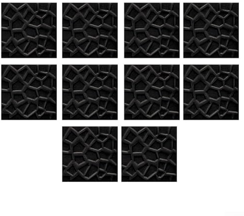 10 pannelli da parete 3D, 35 x 35 cm, adesivi da parete in mattoni di pietra, pannelli in schiuma morbida, carta da parati impermeabile per camera da letto, bagno, cucina (nero)
