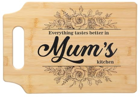 Gifts for Mum, Mum Mothers Day Birthday Gifts - Handmade Bamboo Cutting Board Kitchen XL Thickened Size -Presents for Mummy from Daughter and Son on Christmas Mothers Day and Birthday