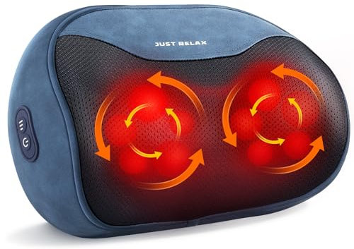 4D Shiatsu Massaggiatore con Funzione di Riscaldamento, Elettrici Cuscino Massaggiante, Cuscini per Massaggi per 3 Velocita con Cambio di Direzione, Casa, Ufficio, Come, Regalo