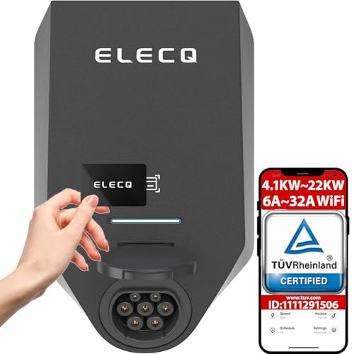 ELECQ Wallbox 22kW Typ 2 mit RFID | § 14a EnWG-konform | Lastmanagement & PV-Überschussladen | Dynamischer Lastausgleich | OCPP, WLAN, App-Steuerung | 3-phasige EV-Ladestation | Einstellbar auf 11kW