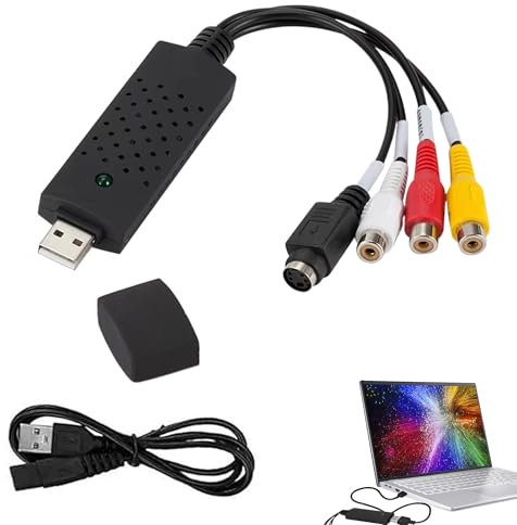 USB Video Capture VHS to Digital Converter RCA to USB Video Converte for PC TV, MAC Windows Vista Compatible