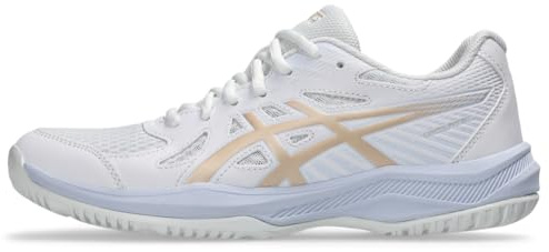 Asics Upcourt 6 - Zapatos de Voleibol para Mujer, Blanco/Champaña, 41.5 EU
