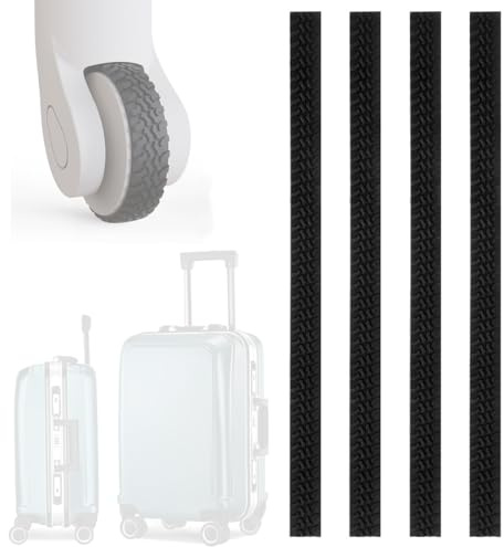 JEYORZY 4pz Rueda de equipaje de silicona, cubierta silenciosa de silicona para rueda de equipaje, silla de oficina y protector de rueda de equipaje adecuado, para Ruedas Giratorias de Equipaje, negro