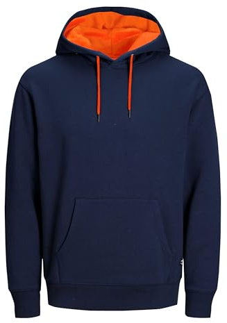 JACK & JONES Sudadera básica con Capucha para Hombre, Blazer Shocking Orange/reg, XL