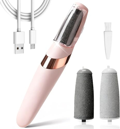 Râpe Électrique Pieds Anti Callosités, Rape Pedicure Rechargeable, un Câble de Chargement USB et un Lumière D'appoint, Adapté à L'élimination Callosités Pieds et aux Soins Quotidiens