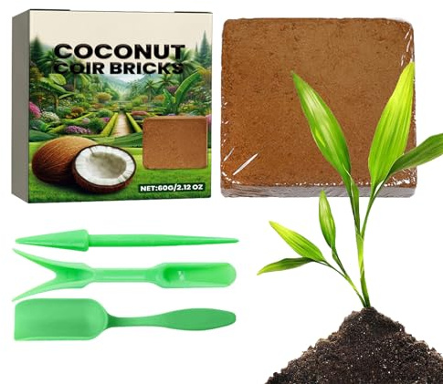 Mattone da Piantumazione | Attrezzi Giardinaggio Fibra Naturale Riutilizzabile,Terriccio Con Bilanciamento Del PH Per Interni | Per Fiori, Orchidee in Vaso, Cortile, Fattoria, Patio, Percorso e Idropo
