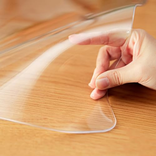 Genomskinlig kontorsstol matta 140 x 160 cm – plastskydd för köksskrivbord vardagsrum – halkskydd lätt att rengöra reptåligt golvskydd