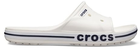 Crocs Unisex Slide, Bayaband Slide, White/Navy, 6 UK Men/ 7 UK Women