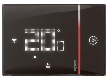 LEGRAND - Thermostat connecté Smarther with Netatmo pour montage encastré - 2 modules - Noir - 49039