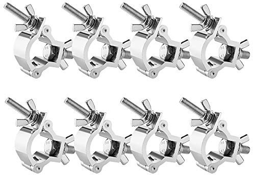 30-35mm Truss Clamp Stage Lights Clamp, 8PCS WorldLite Premium Lighting O Clamps for DJ Par Lights Spot Lights, Fit for 1.18-1.38 Inch OD Tube/Pipe, Heavy Duty 75KG Load Capacity