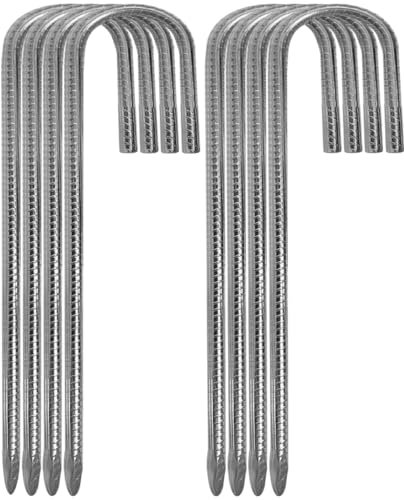 Bodenanker-Heringe Verzinkt - 8 Stück Erdanker Bodenanker - 30CM Stabil Zeltheringe Stahl Trampolin Befestigung für Garten, Camping, Angeln Abenteuer und Picknick Zelt (8)