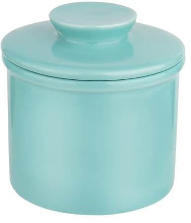 XTDMJ Mantequera francesa, mantequera de cerámica, enfriada por agua, campana de cerámica para frescura y mantequilla