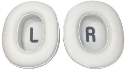 tecinity Coussinets d'oreille pour JBL Tune 700(700BT)/710(710BT)/720(720BT) Casque, Oreillette de Remplacement pour JBL Tune 750(750BT,750BTNC)/760(760NC) Casque, Cuir Souple (Blanc)
