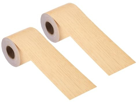 QUARKZMAN Nastro Riparazione Effetto Legno, 5 Cm x 10 M Autoadesivo Nastro Effetto Legno Multiuso Bordo Carta Da Parati Per Mobili Pavimenti Finestre Porte, Giallo Brillante, 2 Rotoli