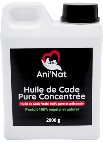 AniNat - Olio di Cade Pure Concentrato 100% naturale, per la cura delle zampe di gallina, zoccoli cavalli, suole ammorbidite, dermite (Bidone 2000g)