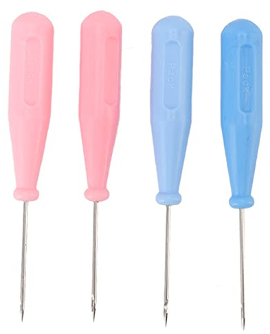 Almeigrity 4 pezzi punteruolo incisivo robusto punteruolo da cucito con manico in plastica per cucito artigianale in pelle fai da te